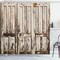 Ambesonne Rustic Shower Curtain, Vintage House Entrance Vertical Old Planks Distressed Weathered Hardwood Design, Cloth Fabric Bathroom Decor Set with Hooks, 69" W x 75" L, Brown White
